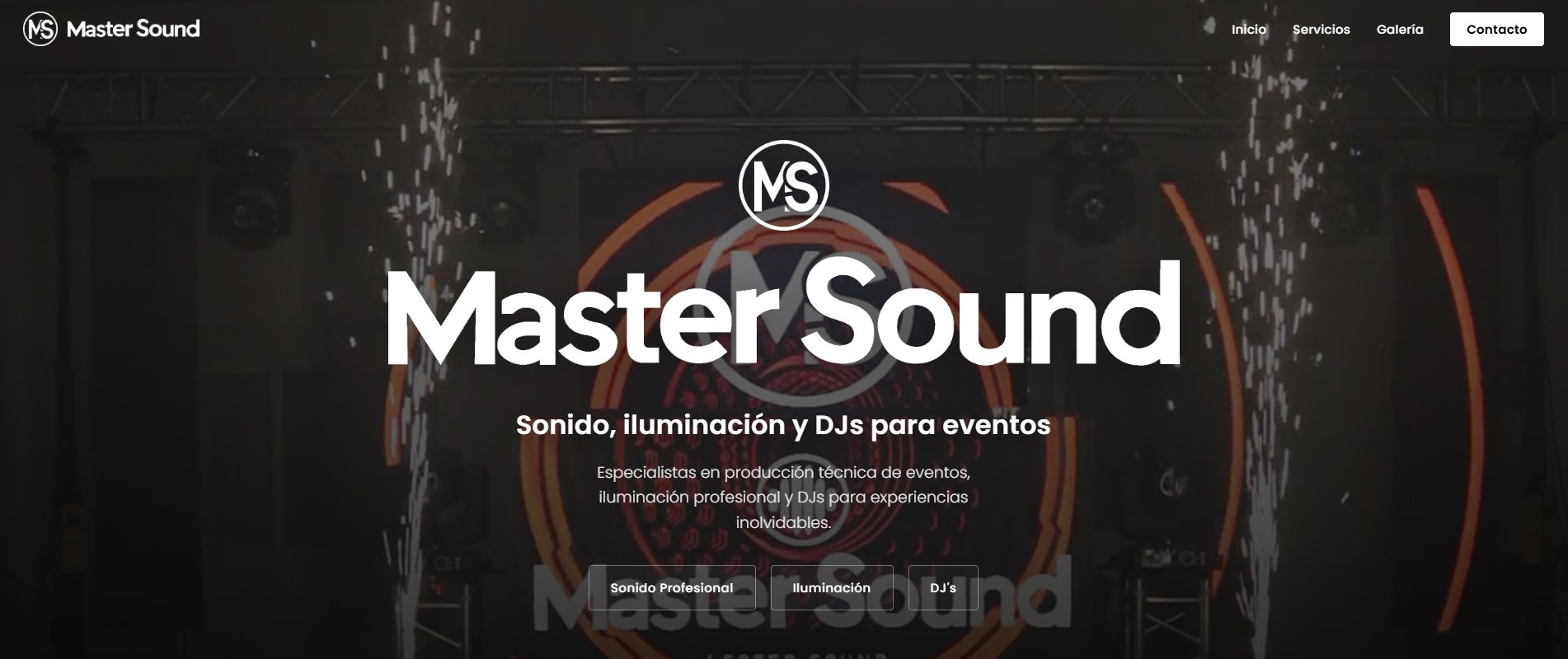 Página web real de MasterSound Sevilla
